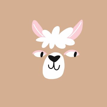 Cute vector alpaca print