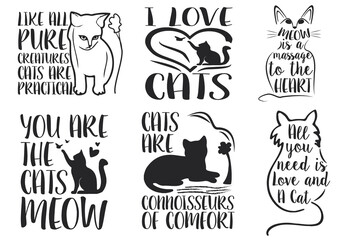Cat SVG, Cat design SVG Cut Files for Cutting Machines like Cricut and Silhouette cat quotes cat design SVG Bundle