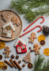 Gingerbread cookies for christmas Festive, sweet pastry, . Beautiful, spice. Christmas concept 