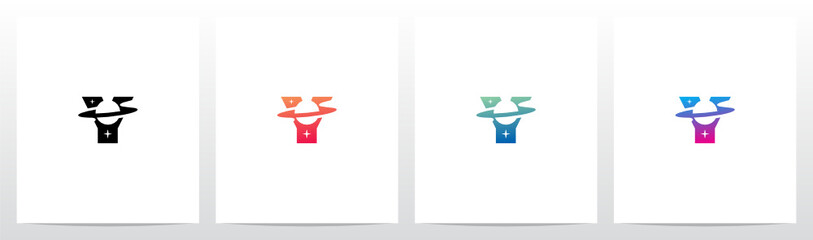 Saturn Planet On Letter Logo Design Y