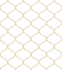 Abstract ornate geometric petals grid background. Seamless pattern. Vector.