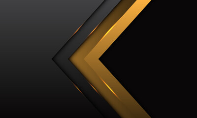 Abstract gold arrow direction with grey metallic with black blank space design modern luxury futuristic background vector illustration.