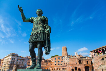 Trajan Statue, Trajan's Market, Imperial Forums, Rome, Italy, Europe