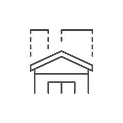 House blueprint line outline icon
