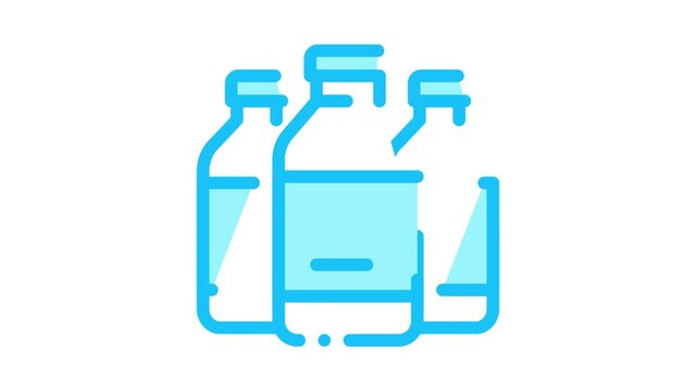 liquid bottles Icon Animation. color liquid bottles animated icon on white background