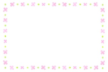 かわいい手描きの花のフレーム