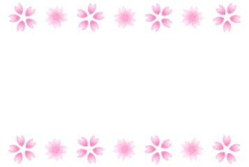 かわいい手描きの桜のフレーム