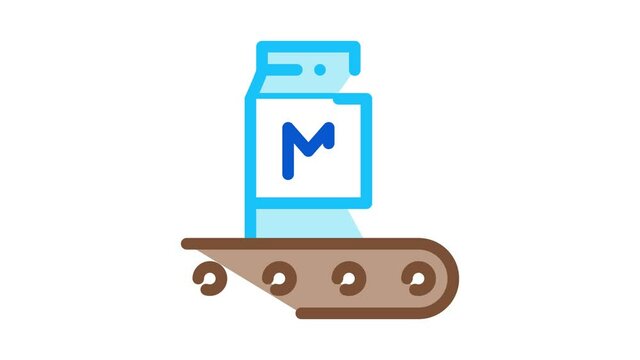 convector milk bottle Icon Animation. color convector milk bottle animated icon on white background