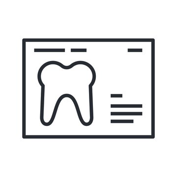 Dental x-ray flat icon. Tooth scan symbol.