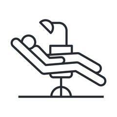 Dentist chair, orthodontics flat icon. Dental care equipment sign, medical elements.