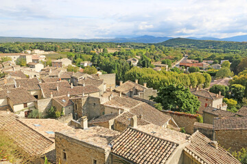 Fototapeta na wymiar Rooftops of Grignan in France