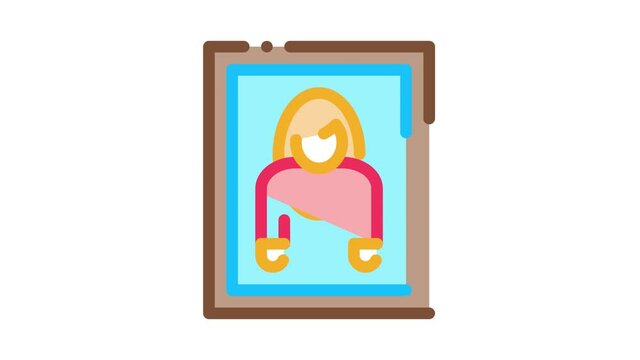 photo of woman in frame Icon Animation. color photo of woman in frame animated icon on white background