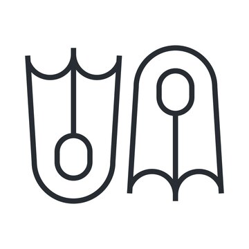 black outline swim fins clip art preview