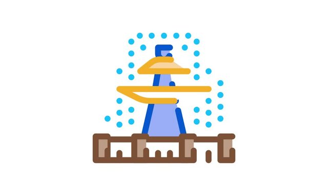 viewing fountain Icon Animation. color viewing fountain animated icon on white background