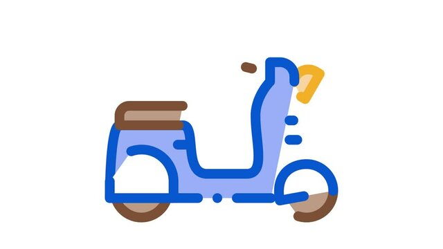 mobile motobike Icon Animation. color mobile motobike animated icon on white background