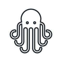 Octopus flat icon. Marine fauna, ocean animal vector illustration.