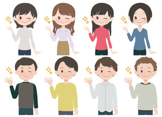 ばっちりポーズ　男性・女性セット