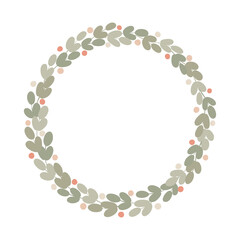 Cute flowers circle wreath floral wallpaper template background bouquet. Botanical flower and leaf branch can be used for printing, greeting or wedding anniversary. Vector invitation card concept