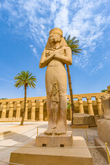 A pharaoh statue in Luxor temple in Egypt