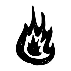 Hand drawn doodle fire. Simple vector illustration.