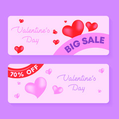 Fototapeta na wymiar Valentine's day sale banner vector