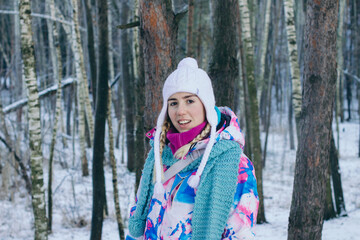 girl in the winter forest