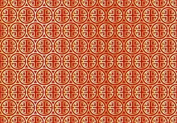 Abstract. Chinese seamless pattern. oriental pattern red-gold background. Design for pillow, print, fashion, clothing, fabric, gift wrap. Vector.