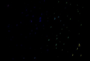 Dark Multicolor, Rainbow vector backdrop with music notes.
