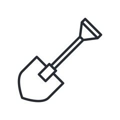 Shovel icon in flat design style.