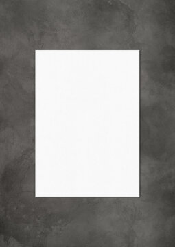 Blank White A4 Paper Sheet Mockup Template On Dark Concrete Background