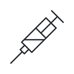 Syringe icon in flat design style.