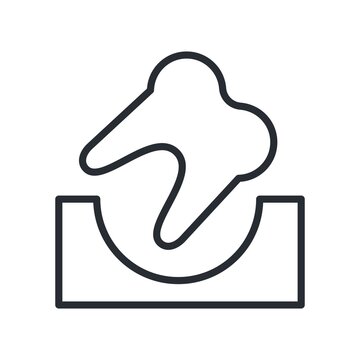 Dental Care, Tooth Extraction Icon. Flat Design Style.