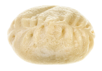 single Wang Mandu Pyanse (steamed pie stuffed with vegetable and meat in Korean cuisine) isolated on white background