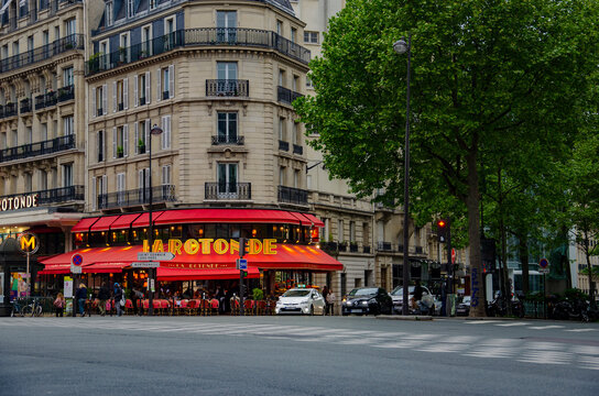 Paris, France - circa May, 2022: La Rotonde in the Montparnasse Quarter - one of the most legendary and the famous Parisian cafes