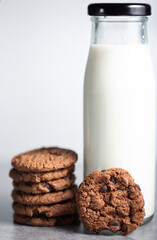 double chocolate cookies and milk