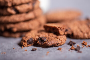 double chocolate cookies and milk