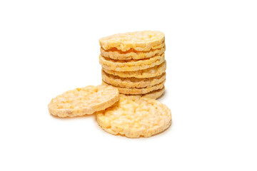 Rice wafer isolated on white background.