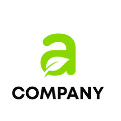 Obraz premium letter A leaf logo 