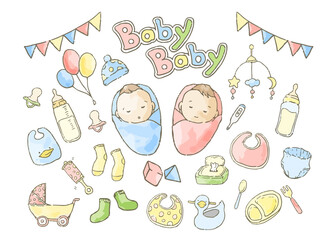 赤ちゃんのいろんなイラスト