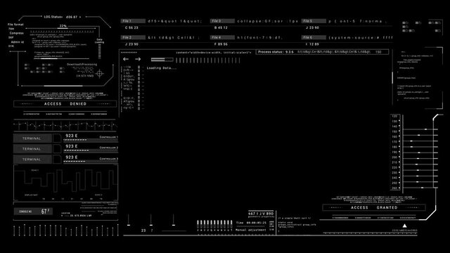 PNG Alpha.HUD futuristic technological frame viewfinder.UI Sci Fi infographic.Data code text.Infographic elements.