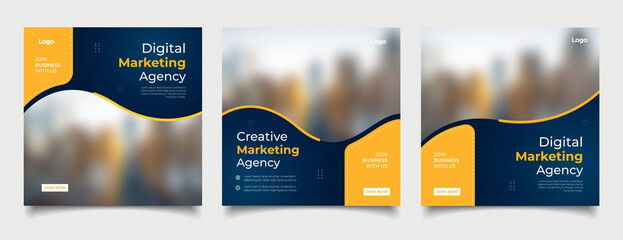 Digital business marketing banner for social media post template 