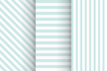 blue color stripes seamless pattern in set