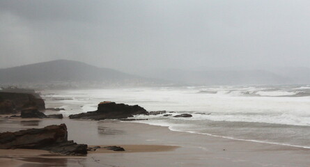 Cyclone Dora at Cathedral&acute;s Beach in Galician Coast