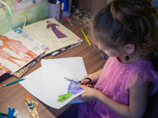 girl paper cut dress for paper doll