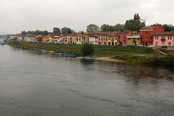 Pavia (Italy). Bank of the Ticino river in the city of Pavia