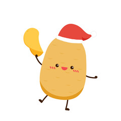 Potato character design. Potato vector. Potato on white background. Potato chips vector.