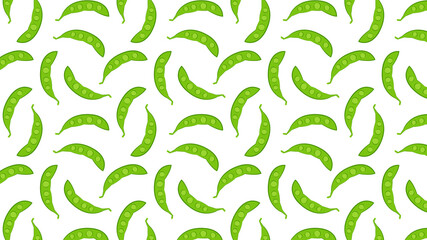 Fototapeta na wymiar Green peas pattern wallpaper. Green peas vector on white background.