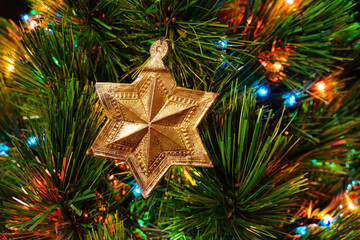 Star of Bethlehem. Vintage Christmas ornament. Antiques DRESDEN Cardboard.