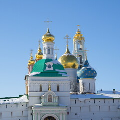 Fototapeta na wymiar Architecture of the Holy Trinity Sergius Lavra. Sergiev Posad, Moscow region. Golden Ring of Russia
