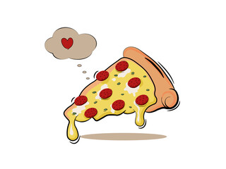 pizza salami with cheese and mozzarella, Realistic 3D Illustration